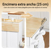 Carrinho de cozinha SoBuy FKW129-WN com rodas, ilha de cozinha com bancada extensível