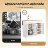 Carrinho de cozinha SoBuy FKW129-WN com rodas, ilha de cozinha com bancada extensível
