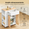 Armário de arrumação com carrinho de cozinha SoBuy FKW132-WN com rodas 70 x 40 x 90 cm branco