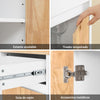 Armário de arrumação com carrinho de cozinha SoBuy FKW132-WN com rodas 70 x 40 x 90 cm branco