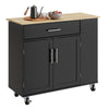 SoBuy FKW133-SCH Carrito de Cocina Mueble Auxiliar con Ruedas y Encimera Negro 99x40x85 cm