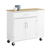 Carrinho de cozinha pré-venda-SoBuy FKW133-WN com rodas e bancada, branco, 99x40x85 cm