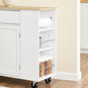Carrinho de cozinha pré-venda-SoBuy FKW133-WN com rodas e bancada, branco, 99x40x85 cm