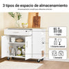 Carrinho de cozinha pré-venda-SoBuy FKW133-WN com rodas e bancada, branco, 99x40x85 cm