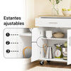 Carrinho de cozinha pré-venda-SoBuy FKW133-WN com rodas e bancada, branco, 99x40x85 cm