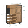 Carrinho de cozinha SoBuy FKW134-N com 3 portas e 1 gaveta vintage castanho 67x88x37cm