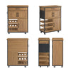 Carrinho de cozinha SoBuy FKW134-N com 3 portas e 1 gaveta vintage castanho 67x88x37cm