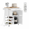 SoBuy FKW45-E-WN Carrito de Cocina con Enchufe y patas intercambiables Blanco