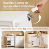 SoBuy FKW45-E-WN Carrito de Cocina con Enchufe y patas intercambiables Blanco