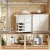 SoBuy FKW45-E-WN Carrito de Cocina con Enchufe y patas intercambiables Blanco