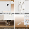 SoBuy FKW45-E-WN Carrito de Cocina con Enchufe y patas intercambiables Blanco
