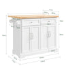SoBuy FKW71-III-WN Isla de Cocina con ruedas 2 cajones y 4 Puertas Blanco 115x(46-71)x92cm