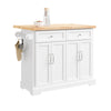 SoBuy FKW71-III-WN Isla de Cocina con ruedas 2 cajones y 4 Puertas Blanco 115x(46-71)x92cm