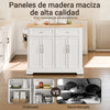 SoBuy FKW71-III-WN Isla de Cocina con ruedas 2 cajones y 4 Puertas Blanco 115x(46-71)x92cm