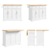 SoBuy FKW71-III-WN Isla de Cocina con ruedas 2 cajones y 4 Puertas Blanco 115x(46-71)x92cm