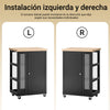 Preventa-SoBuy FKW75-SCH Carrito Auxiliar de Cocina con 3 Estantes 1 Puerta Negro