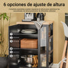 Preventa-SoBuy FKW75-SCH Carrito Auxiliar de Cocina con 3 Estantes 1 Puerta Negro