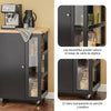 Preventa-SoBuy FKW75-SCH Carrito Auxiliar de Cocina con 3 Estantes 1 Puerta Negro