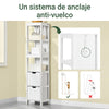 SoBuy FRG126-W Armario alto de Baño con 3 Estantes y 2 cajones Blanco
