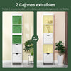 SoBuy FRG126-W Armario alto de Baño con 3 Estantes y 2 cajones Blanco