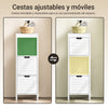 Armário de casa de banho SoBuy FRG127-W com 1 prateleira e 2 gavetas, branco
