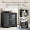 Armário sob o lava-loiça SoBuy FRG237-DG com 2 portas e 2 prateleiras, cinzento