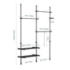 Cabide telescópico SoBuy FRG34-SCH com 3 barras e 3 cestos, preto