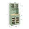 SoBuy FSB108-E-GR Alacena de Cocina Alta con 2 Tomas de Corriente y Puertos USB Verde 80x40x180 cm