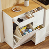 SoBuy FSB111-WN Mueble Auxiliar de Cocina Blanco y Madera Roble 80x38x90 cm