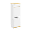 SoBuy FSB112-WN Mueble para Basura y Reciclaje con Pedal Blanco 35x25x101.7 cm