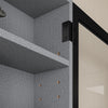 SoBuy FSB113-H-DG Armario de Pared Colgante Estrecho con Puertas de Cristal Gris 80x12.2x80 cm