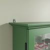 SoBuy FSB114-E-SY Armario de Pared Colgante Multiusos con Puertas de Cristal Verde Oscuro