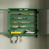 SoBuy FSB114-E-SY Armario de Pared Colgante Multiusos con Puertas de Cristal Verde Oscuro