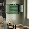 SoBuy FSB114-E-SY Armario de Pared Colgante Multiusos con Puertas de Cristal Verde Oscuro