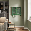 SoBuy FSB114-E-SY Armario de Pared Colgante Multiusos con Puertas de Cristal Verde Oscuro