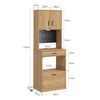 SoBuy FSB98-E-N Aparador Alacena de Cocina con 2 Tomas y 2 Puertos USB Marrón