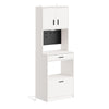 SoBuy FSB98-E-WG Aparador Alacena de Cocina con 2 Tomas y 2 Puertos USB