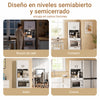 SoBuy FSB98-E-WG Aparador Alacena de Cocina con 2 Tomas y 2 Puertos USB