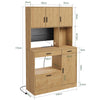 SoBuy FSB98-L-E-N Alacena de Cocina con Luces LED y Enchufes Roble Claro 100x40x170 cm