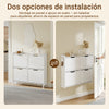 SoBuy FSR100-E-W Zapatero Recibidor con Luz LED Sensor y 19 cm de Fondo Blanco
