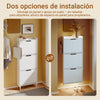 SoBuy FSR151-H-E-W Zapatero Recibidor con Luz LED Sensor y 19 cm de Fondo