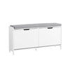 Banco de sapatos SoBuy FSR151-LW com 1 assento com aba, branco e cinzento