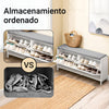 Banco de sapatos SoBuy FSR151-LW com 1 assento com aba, branco e cinzento