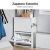 SoBuy FSR165-K-W Zapatero con 2 solapas Blanco 61 x 26 x 81 cm