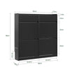 SoBuy FSR169-SCH Zapatero Estrecho 19cm con 4 Abatibles y 2 Cajones Negro
