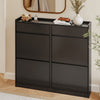 SoBuy FSR169-SCH Zapatero Estrecho 19cm con 4 Abatibles y 2 Cajones Negro