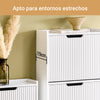 SoBuy FSR177-HW Sapateira estreita com 3 abas branca 50x19x130 cm
