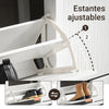 SoBuy FSR186-W Sapateira com 4 abas, branca, C104xP23xA82cm