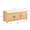 Banco para calçado SoBuy FSR188-N com 3 portas e 4 compartimentos abertos C 104 x P 35 x A 47 cm, natural