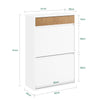 SoBuy FSR205-WN Zapatero Entrada con 2 Puertas Abatibles y Estante Blanco y Madera